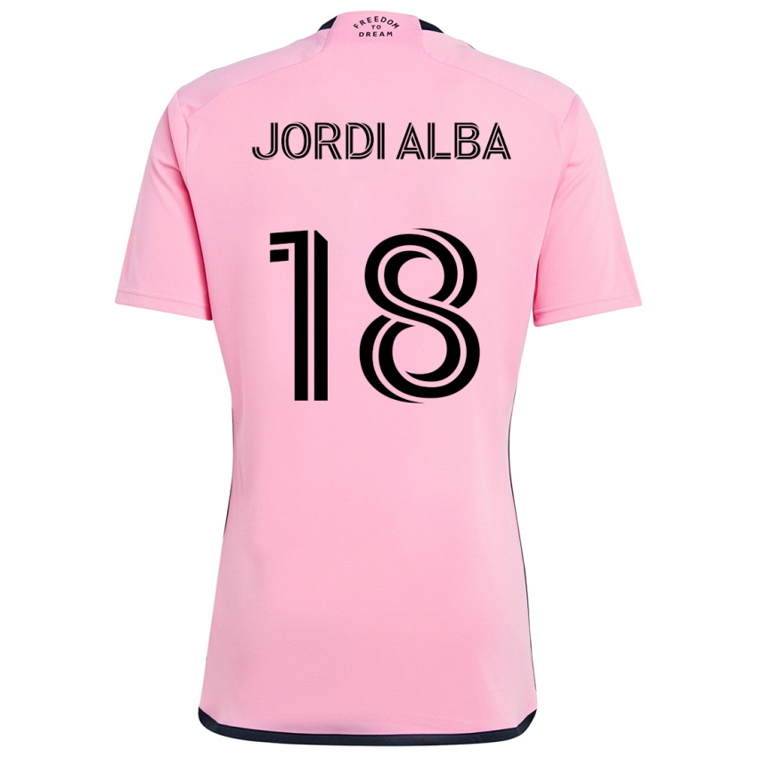 Kinderen Jordi Alba #18 Roze Thuisshirt Thuistenue 2024/25 T-Shirt België