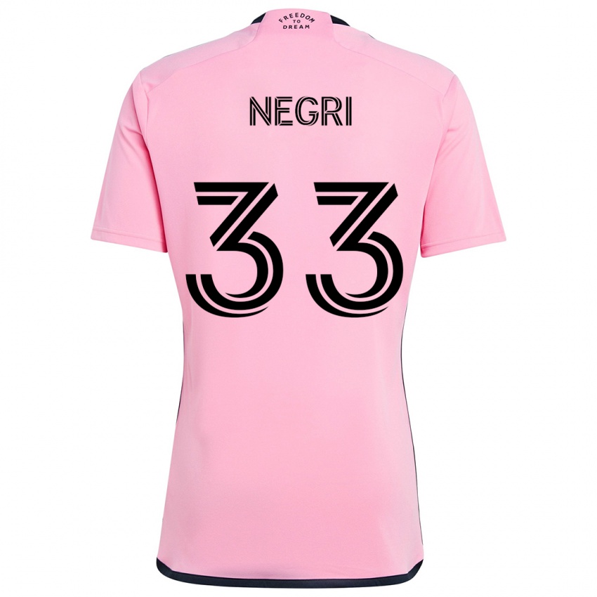 Kinderen Franco Negri #33 Roze Thuisshirt Thuistenue 2024/25 T-Shirt België