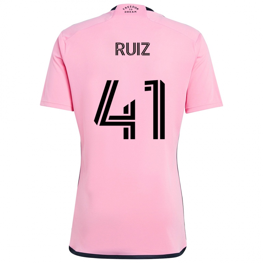 Kinderen David Ruíz #41 Roze Thuisshirt Thuistenue 2024/25 T-Shirt België