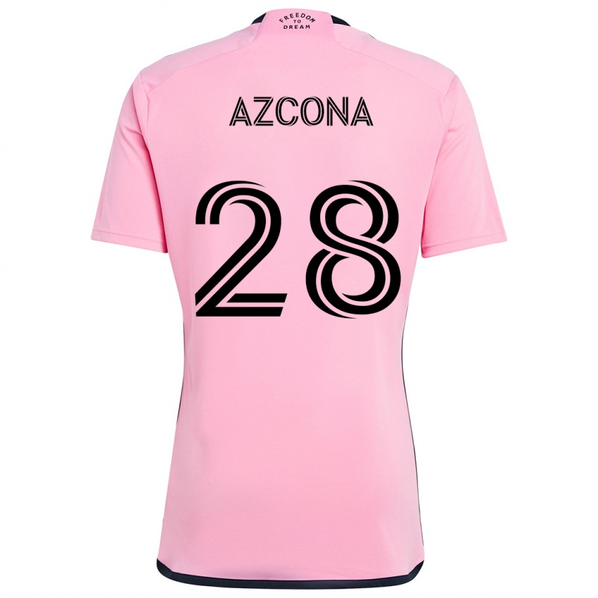 Kinderen Edison Azcona #28 Roze Thuisshirt Thuistenue 2024/25 T-Shirt België