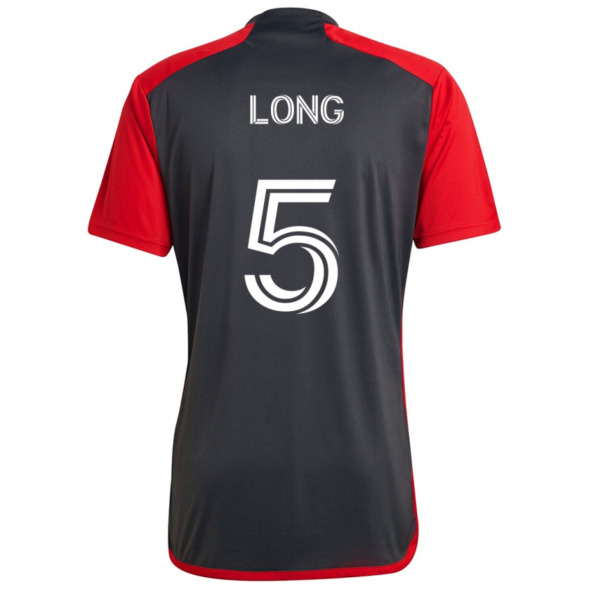 Kinderen Kevin Long #5 Grijs Rood Thuisshirt Thuistenue 2024/25 T-Shirt België