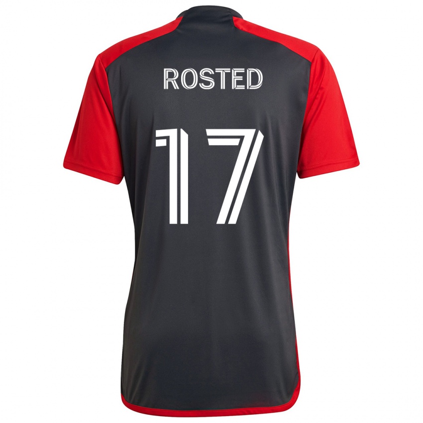 Kinderen Sigurd Rosted #17 Grijs Rood Thuisshirt Thuistenue 2024/25 T-Shirt België