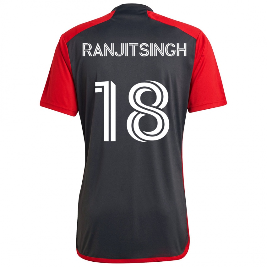 Kinderen Greg Ranjitsingh #18 Grijs Rood Thuisshirt Thuistenue 2024/25 T-Shirt België