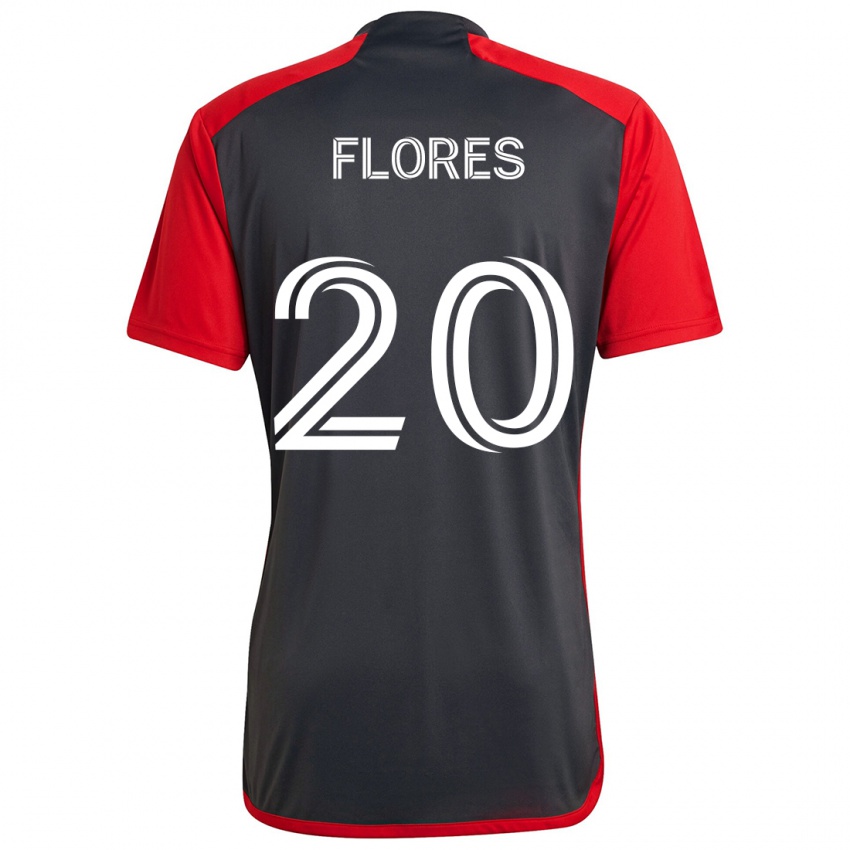 Kinderen Deybi Flores #20 Grijs Rood Thuisshirt Thuistenue 2024/25 T-Shirt België