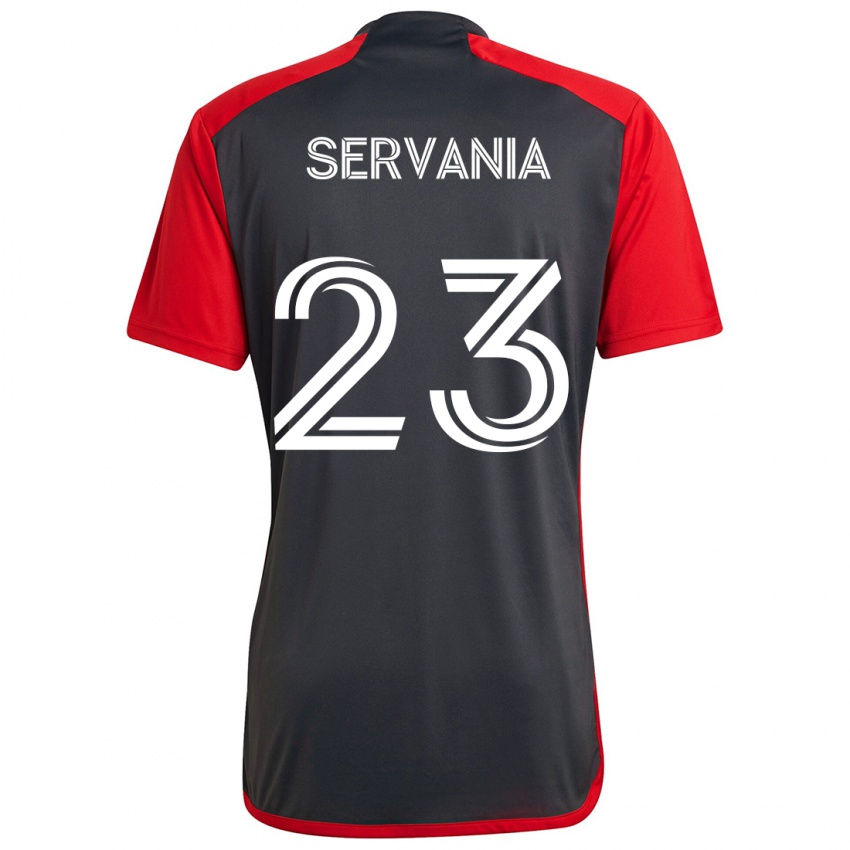 Kinderen Brandon Servania #23 Grijs Rood Thuisshirt Thuistenue 2024/25 T-Shirt België