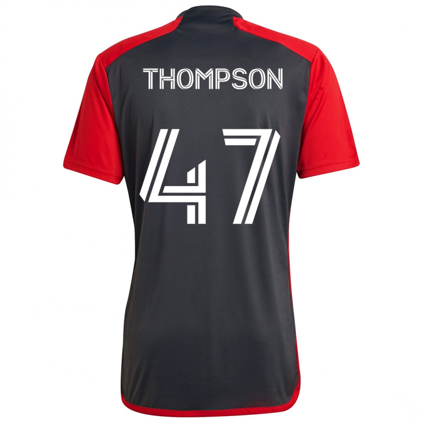 Kinderen Kosi Thompson #47 Grijs Rood Thuisshirt Thuistenue 2024/25 T-Shirt België