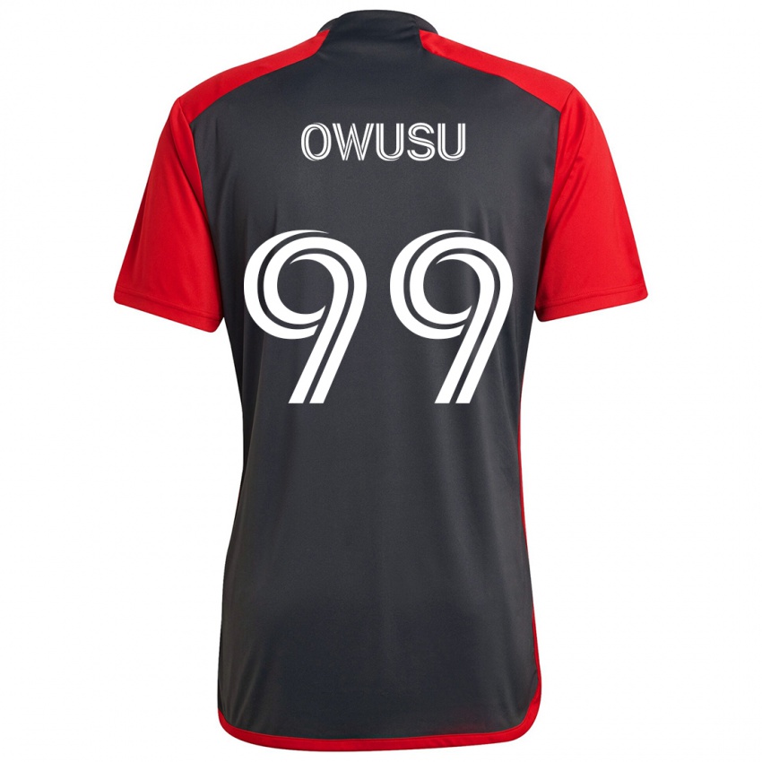 Kinderen Prince Osei Owusu #99 Grijs Rood Thuisshirt Thuistenue 2024/25 T-Shirt België