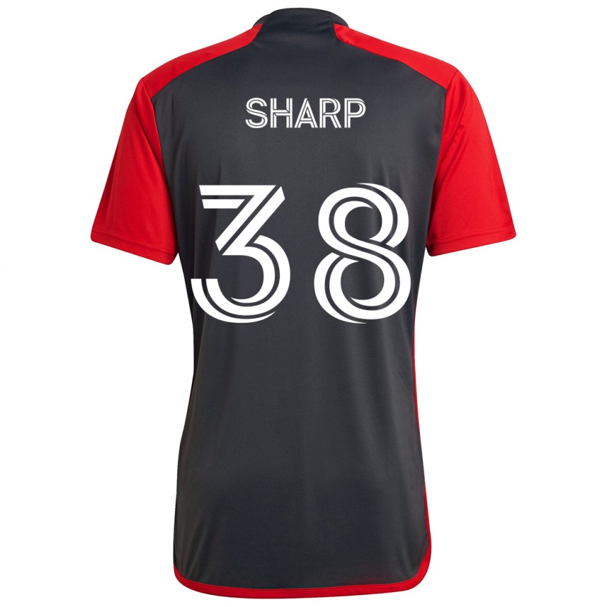 Kinderen Charlie Sharp #38 Grijs Rood Thuisshirt Thuistenue 2024/25 T-Shirt België