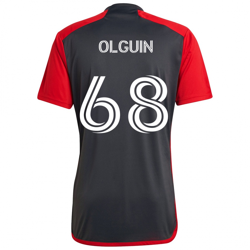 Kinder Lucas Olguin #68 Grau Rot Heimtrikot Trikot 2024/25 T-Shirt Belgien