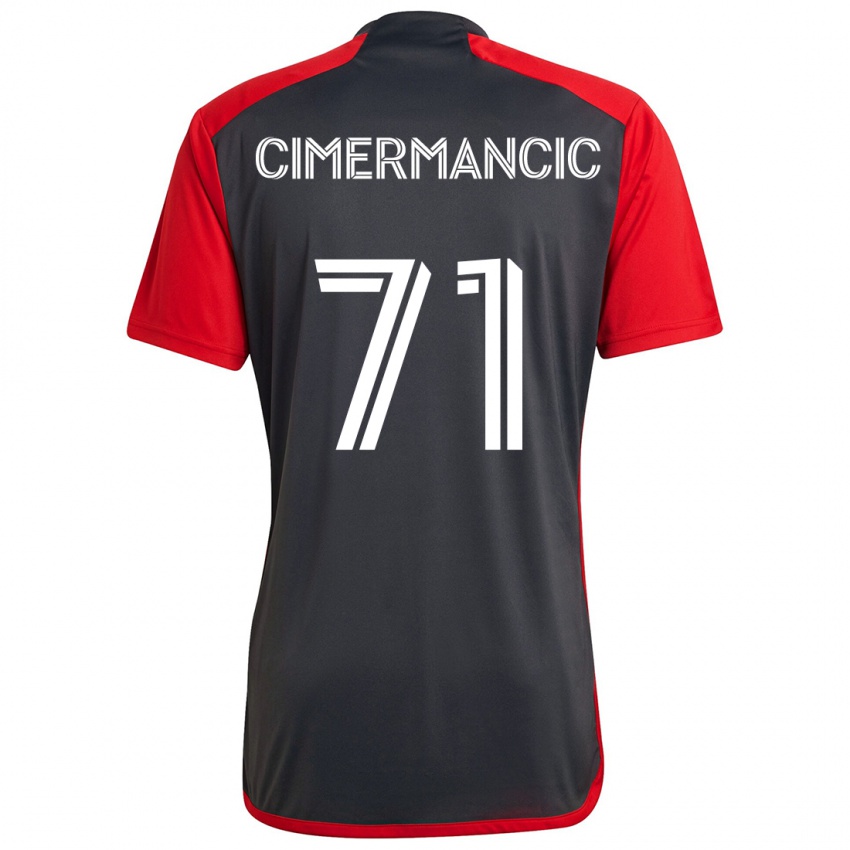 Kinderen Markus Cimermancic #71 Grijs Rood Thuisshirt Thuistenue 2024/25 T-Shirt België