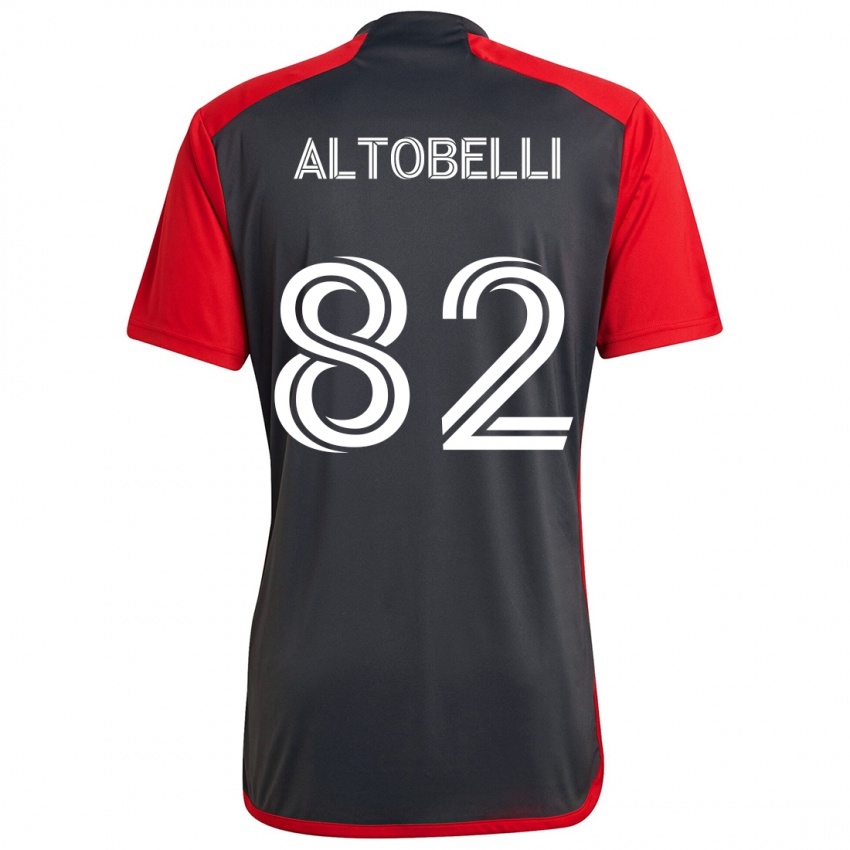 Kinderen Julian Altobelli #82 Grijs Rood Thuisshirt Thuistenue 2024/25 T-Shirt België