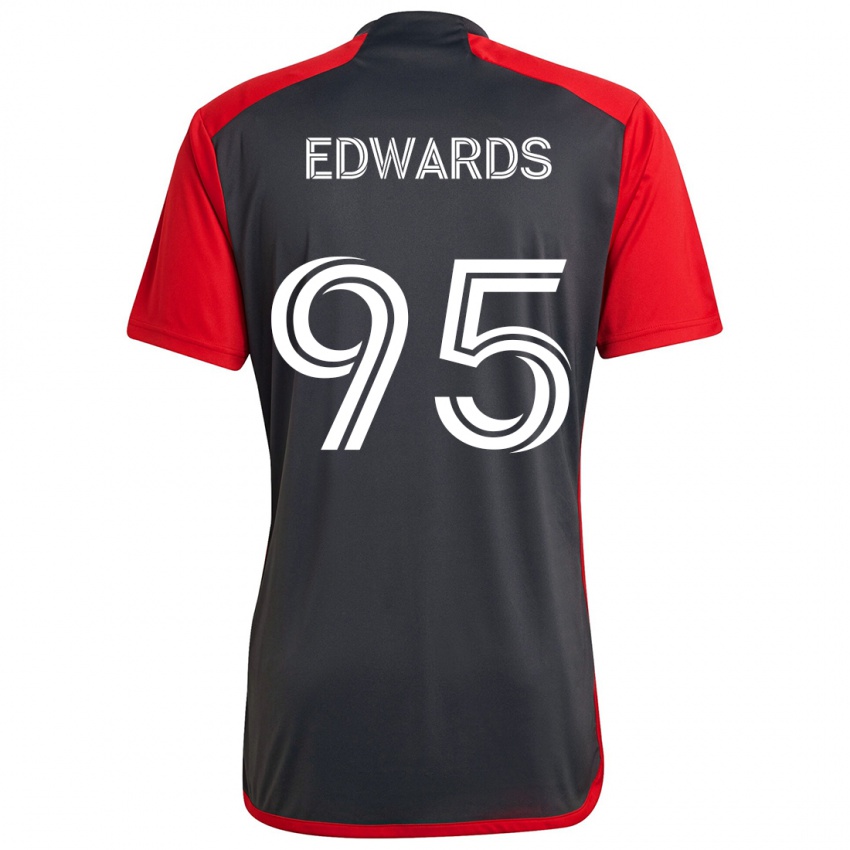 Kinderen Nathaniel Edwards #95 Grijs Rood Thuisshirt Thuistenue 2024/25 T-Shirt België