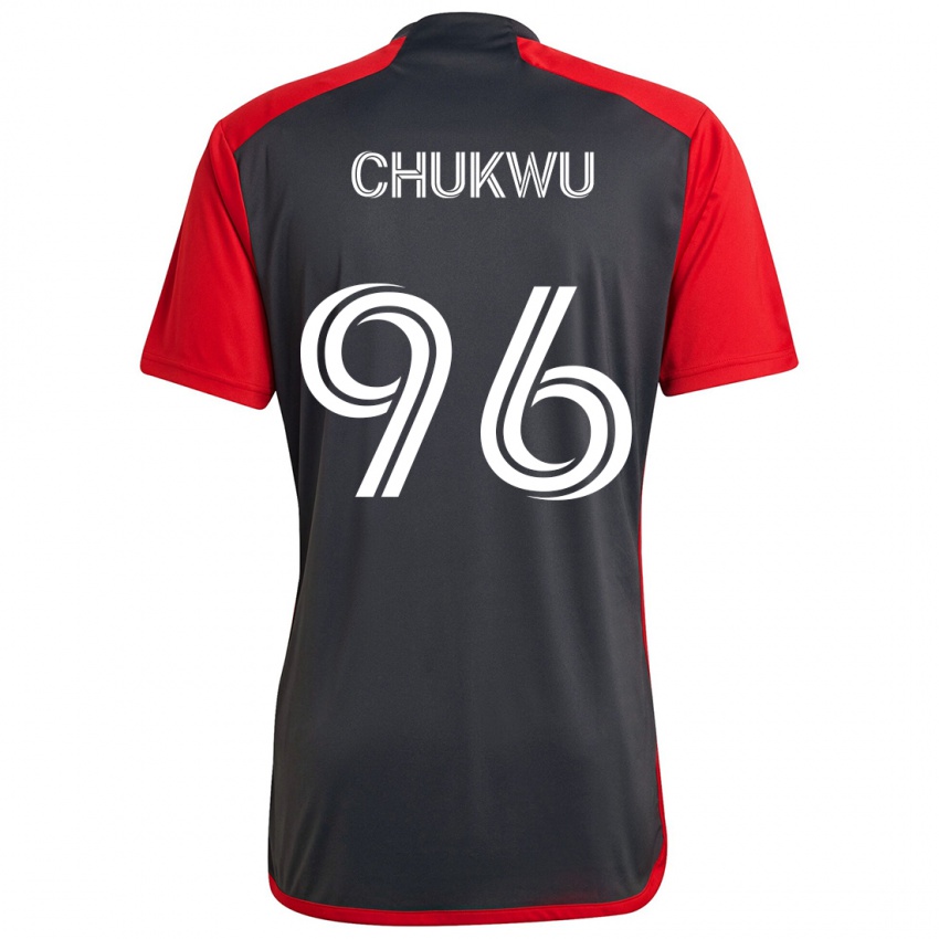 Kinderen Richard Chukwu #96 Grijs Rood Thuisshirt Thuistenue 2024/25 T-Shirt België