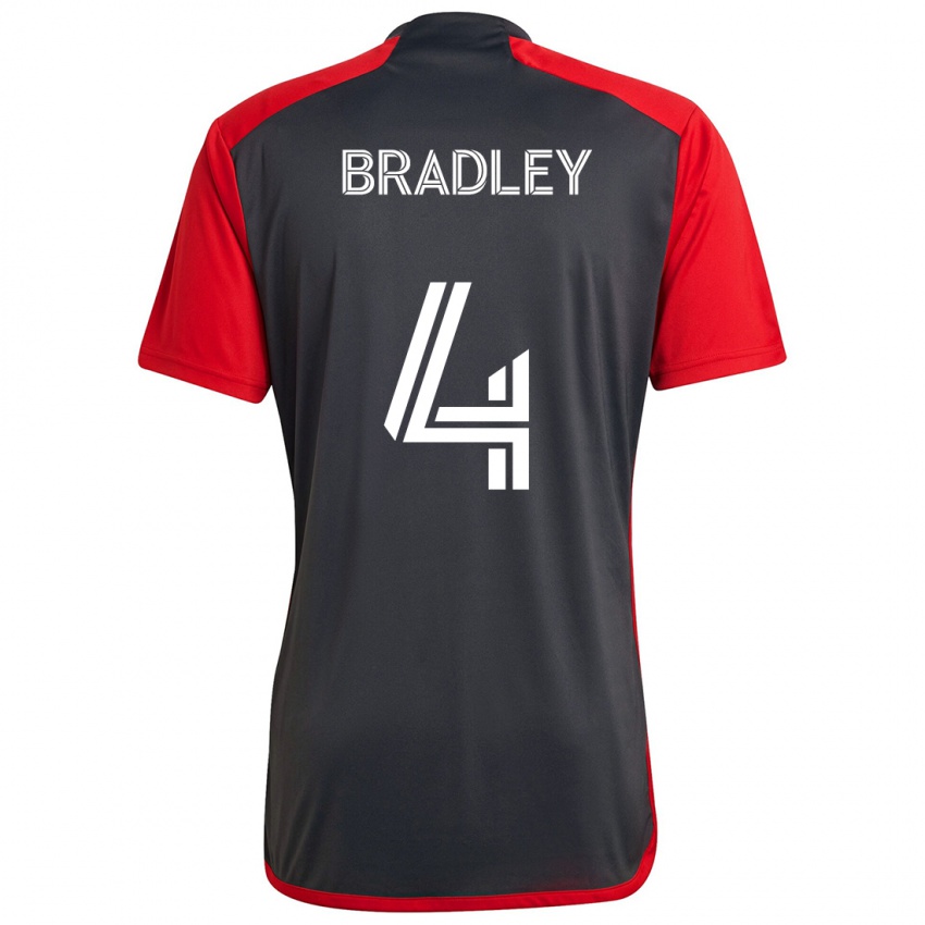 Kinderen Michael Bradley #4 Grijs Rood Thuisshirt Thuistenue 2024/25 T-Shirt België