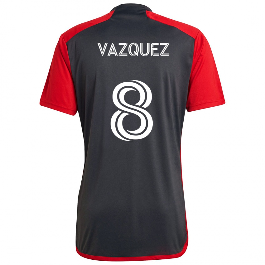 Kinderen Víctor Vázquez #8 Grijs Rood Thuisshirt Thuistenue 2024/25 T-Shirt België