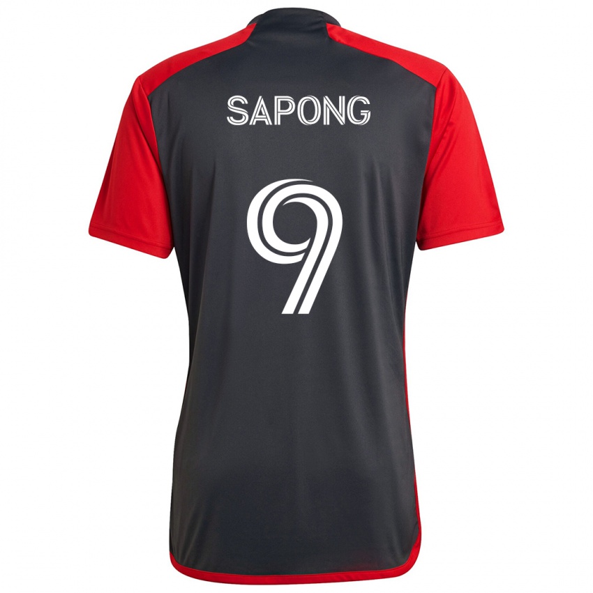 Kinderen C.j. Sapong #9 Grijs Rood Thuisshirt Thuistenue 2024/25 T-Shirt België