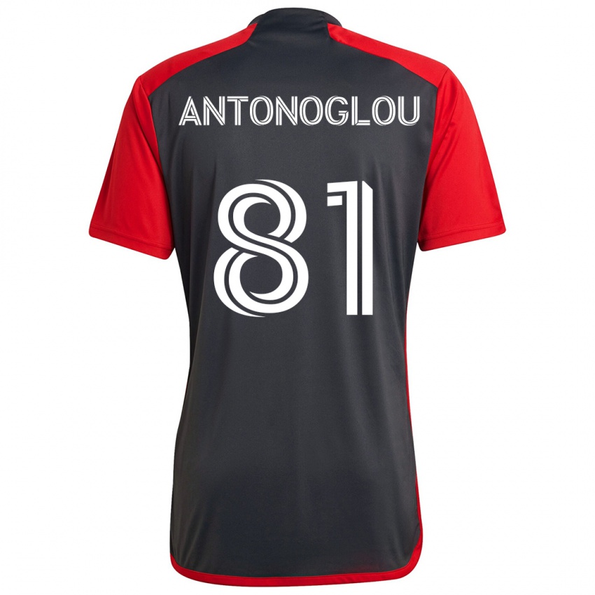 Kinderen Themi Antonoglou #81 Grijs Rood Thuisshirt Thuistenue 2024/25 T-Shirt België