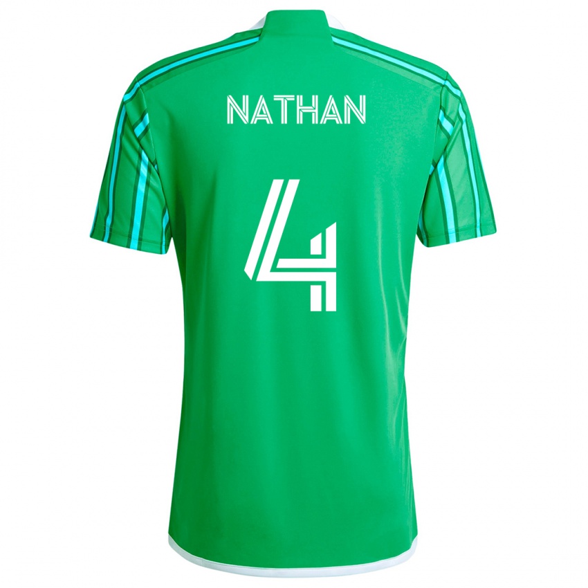 Kinder Nathan #4 Grün Weiß Heimtrikot Trikot 2024/25 T-Shirt Belgien