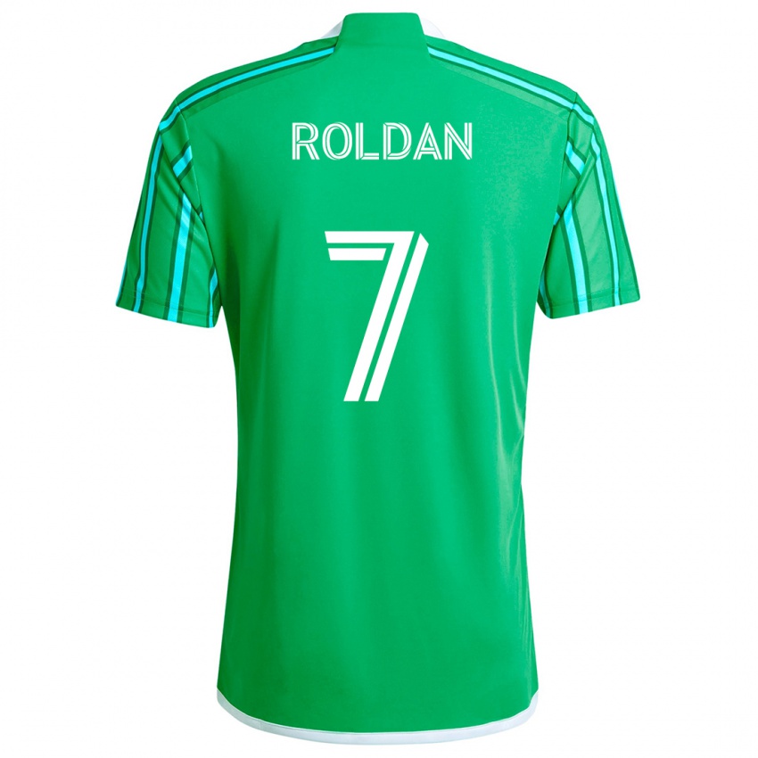 Kinder Cristian Roldán #7 Grün Weiß Heimtrikot Trikot 2024/25 T-Shirt Belgien