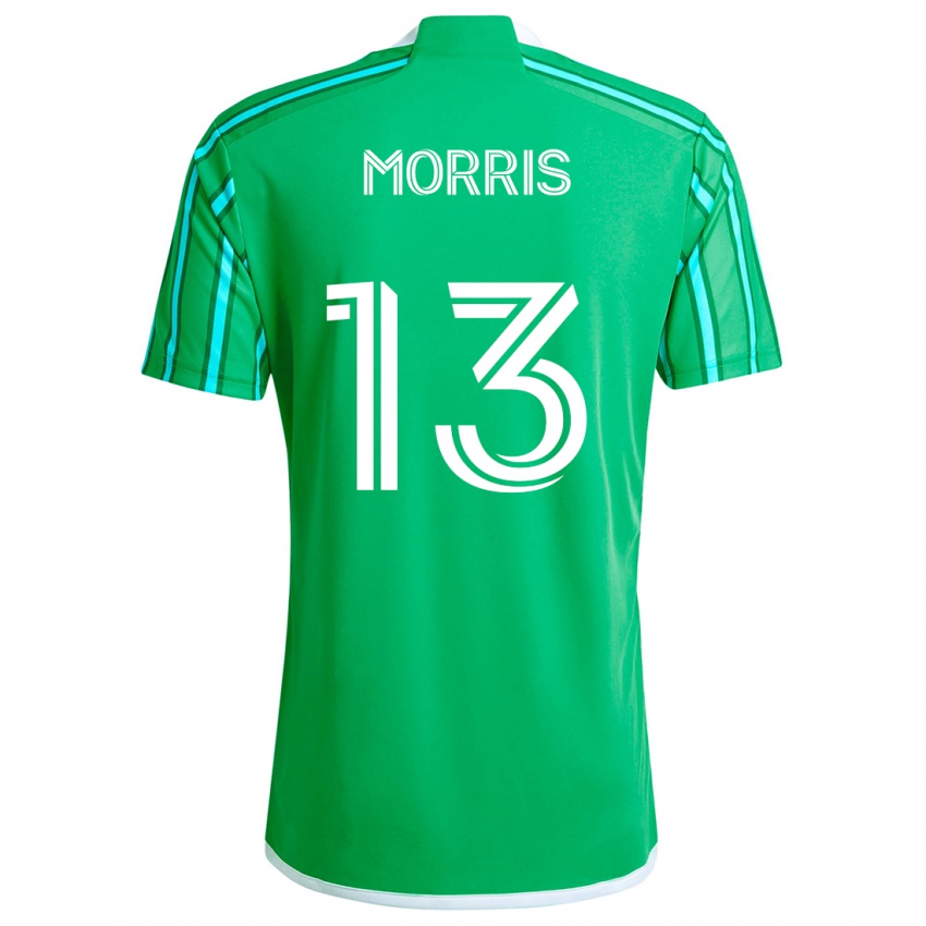 Kinder Jordan Morris #13 Grün Weiß Heimtrikot Trikot 2024/25 T-Shirt Belgien