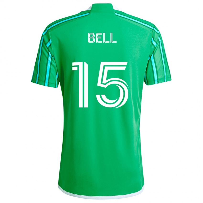 Kinder Jon Bell #15 Grün Weiß Heimtrikot Trikot 2024/25 T-Shirt Belgien