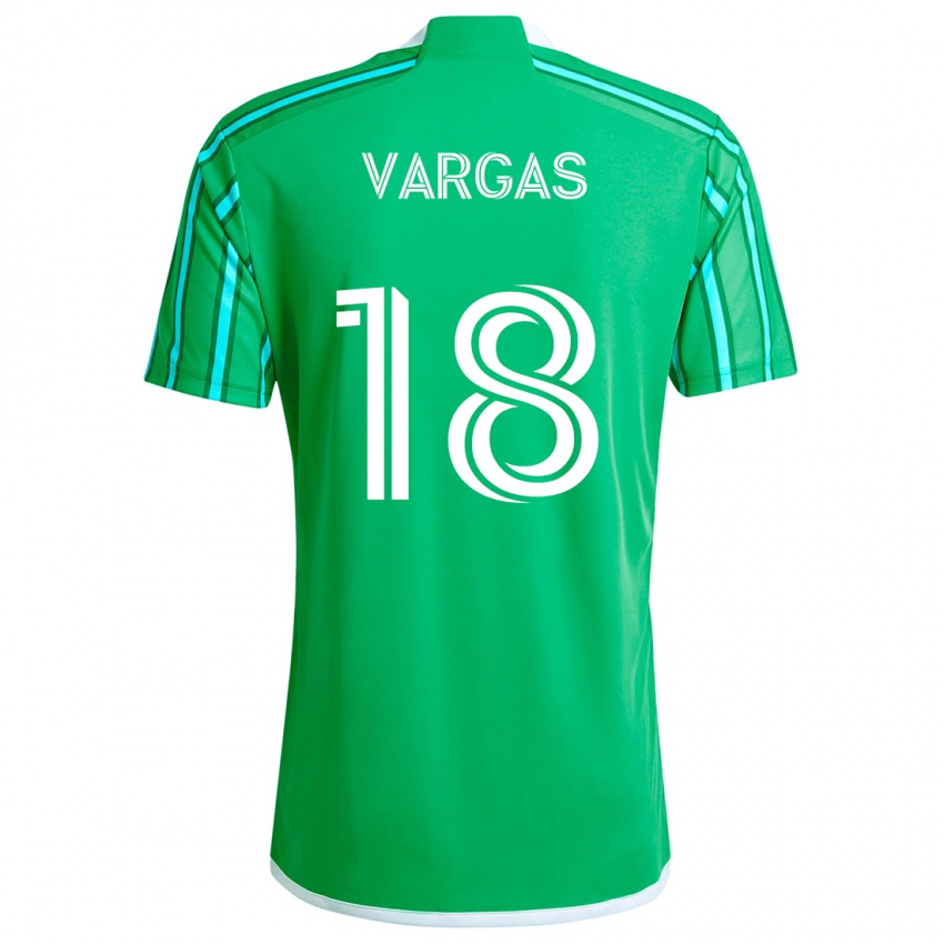 Kinder Obed Vargas #18 Grün Weiß Heimtrikot Trikot 2024/25 T-Shirt Belgien