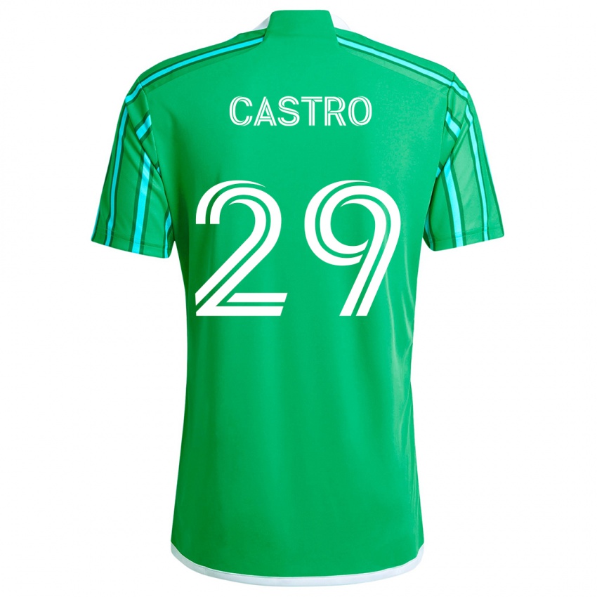 Kinder Jacob Castro #29 Grün Weiß Heimtrikot Trikot 2024/25 T-Shirt Belgien