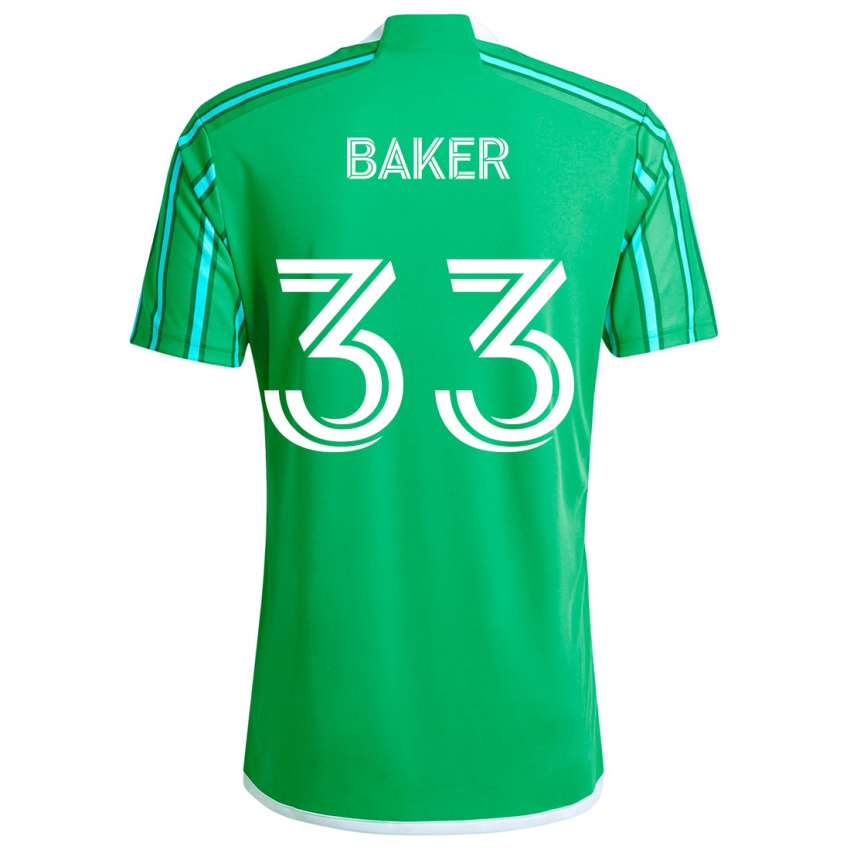 Kinder Cody Baker #33 Grün Weiß Heimtrikot Trikot 2024/25 T-Shirt Belgien