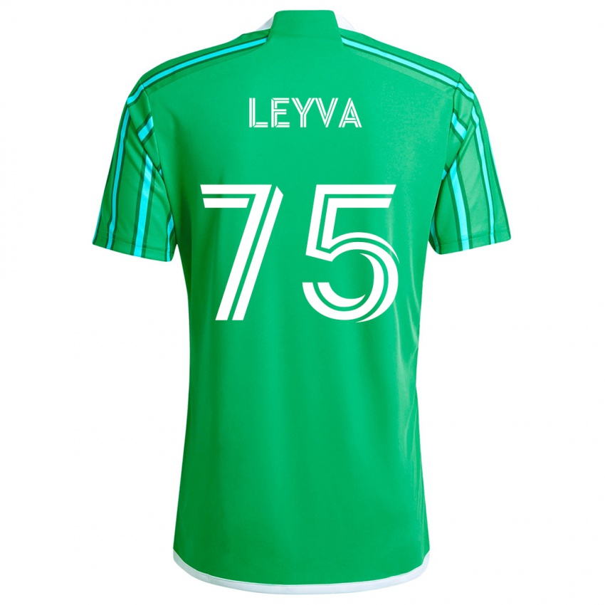 Kinderen Danny Leyva #75 Groen Wit Thuisshirt Thuistenue 2024/25 T-Shirt België