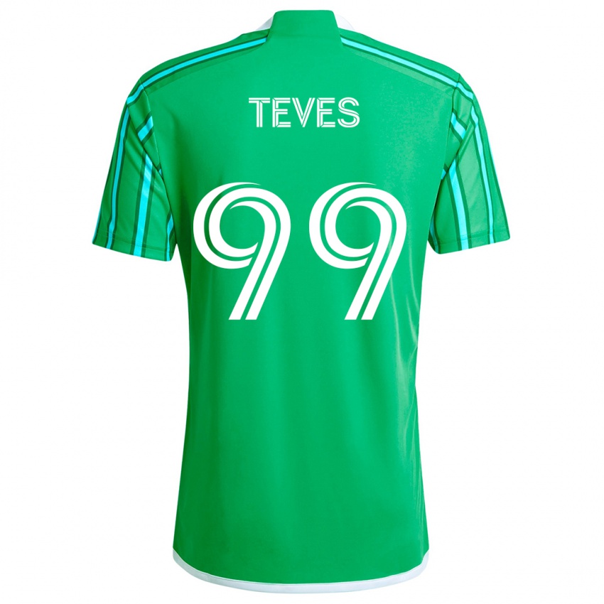 Kinderen Dylan Teves #99 Groen Wit Thuisshirt Thuistenue 2024/25 T-Shirt België