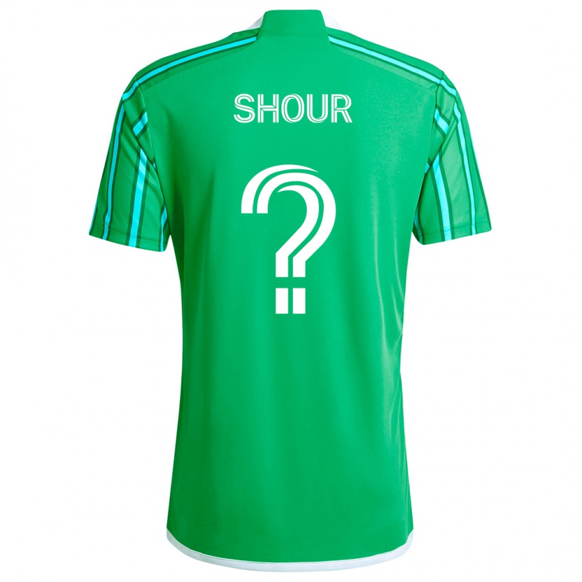 Kinderen Mohammed Shour #0 Groen Wit Thuisshirt Thuistenue 2024/25 T-Shirt België