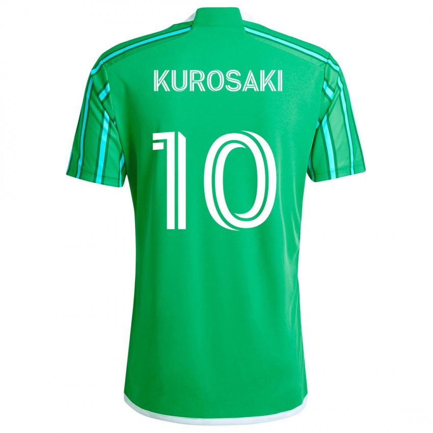 Kinder Yuuka Kurosaki #10 Grün Weiß Heimtrikot Trikot 2024/25 T-Shirt Belgien