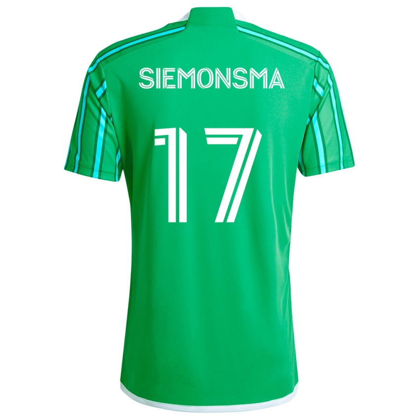 Kinder Sianna Siemonsma #17 Grün Weiß Heimtrikot Trikot 2024/25 T-Shirt Belgien