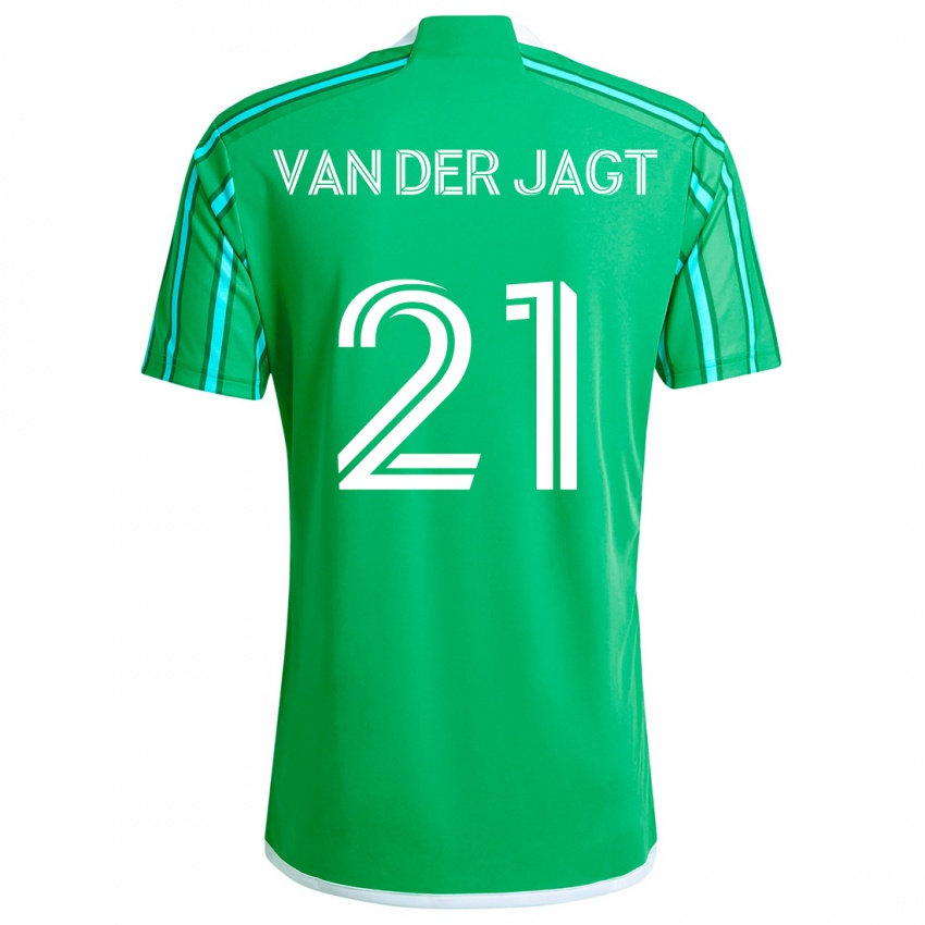 Kinderen Olivia Van Der Jagt #21 Groen Wit Thuisshirt Thuistenue 2024/25 T-Shirt België