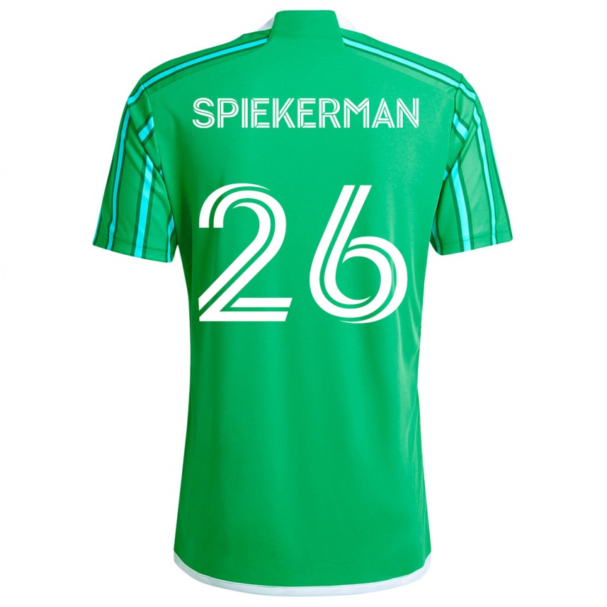 Kinder Stephanie Spiekerman #26 Grün Weiß Heimtrikot Trikot 2024/25 T-Shirt Belgien