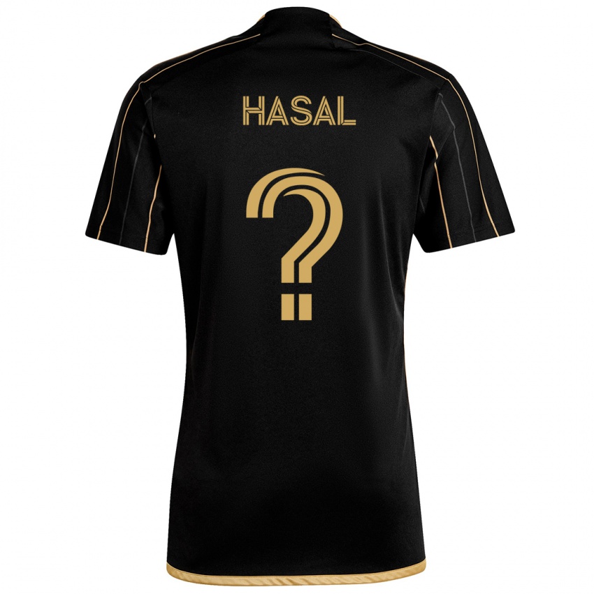 Kinderen Thomas Hasal #0 Zwart Goud Thuisshirt Thuistenue 2024/25 T-Shirt België