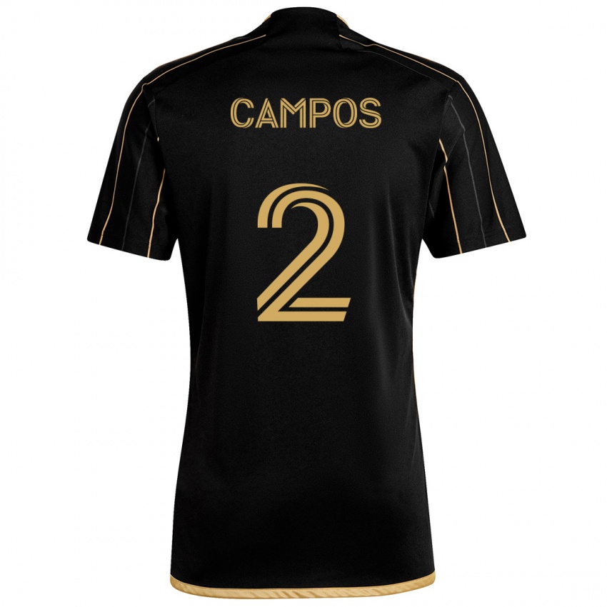 Kinderen Omar Campos #2 Zwart Goud Thuisshirt Thuistenue 2024/25 T-Shirt België