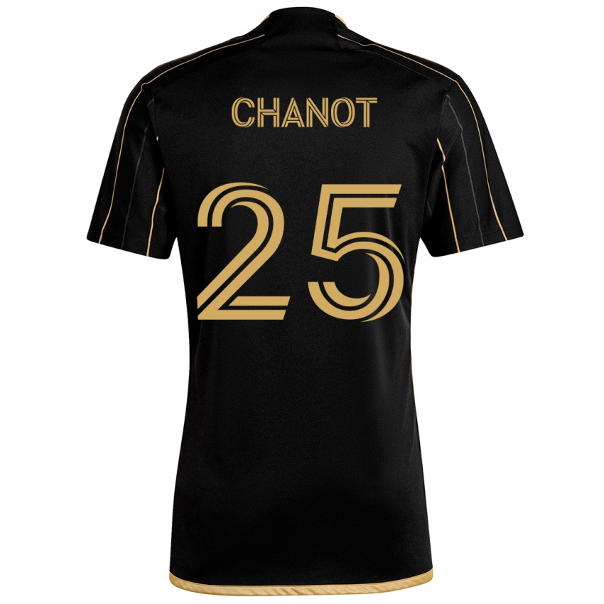 Kinderen Maxime Chanot #25 Zwart Goud Thuisshirt Thuistenue 2024/25 T-Shirt België