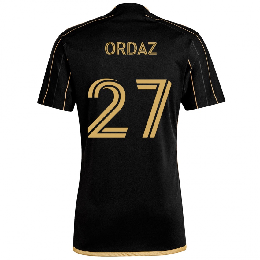 Kinderen Nathan Ordaz #27 Zwart Goud Thuisshirt Thuistenue 2024/25 T-Shirt België