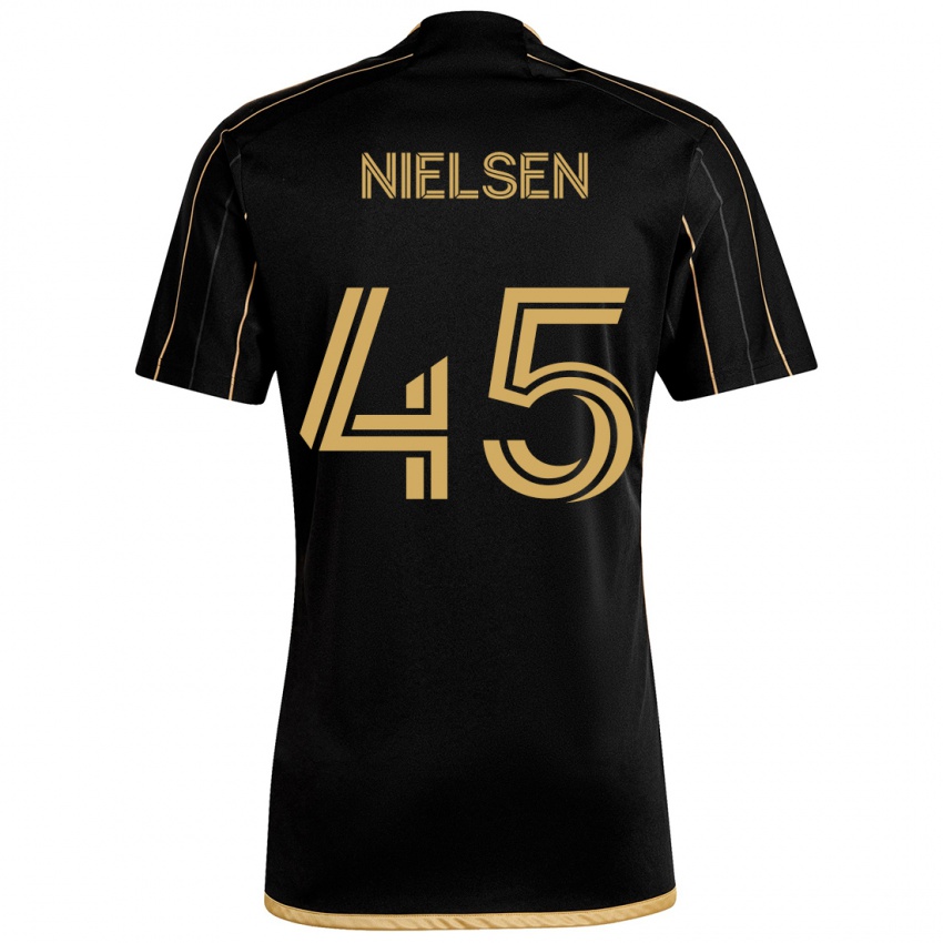 Kinderen Kenny Nielsen #45 Zwart Goud Thuisshirt Thuistenue 2024/25 T-Shirt België