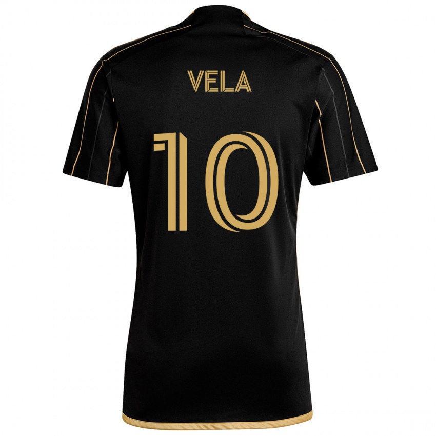 Kinderen Carlos Vela #10 Zwart Goud Thuisshirt Thuistenue 2024/25 T-Shirt België