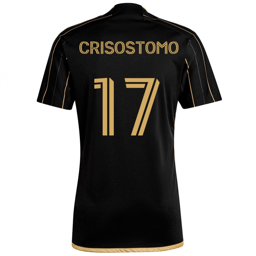 Kinderen Danny Crisostomo #17 Zwart Goud Thuisshirt Thuistenue 2024/25 T-Shirt België