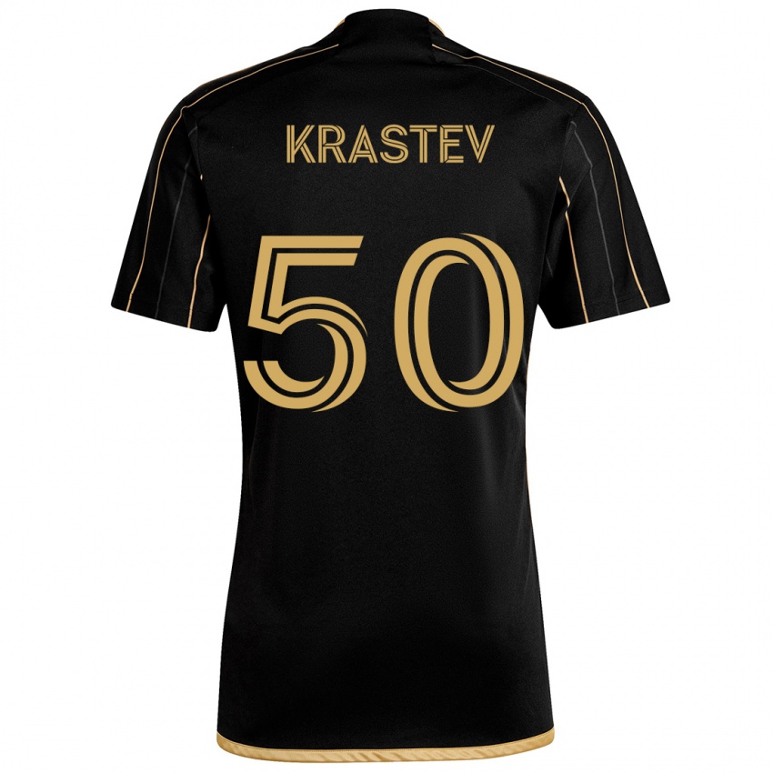 Kinderen Filip Krastev #50 Zwart Goud Thuisshirt Thuistenue 2024/25 T-Shirt België