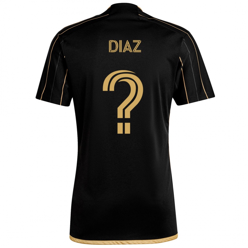 Kinderen Christian Díaz #0 Zwart Goud Thuisshirt Thuistenue 2024/25 T-Shirt België