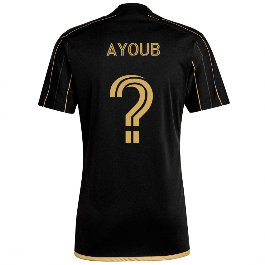 Kinderen Ryan Ayoub #0 Zwart Goud Thuisshirt Thuistenue 2024/25 T-Shirt België