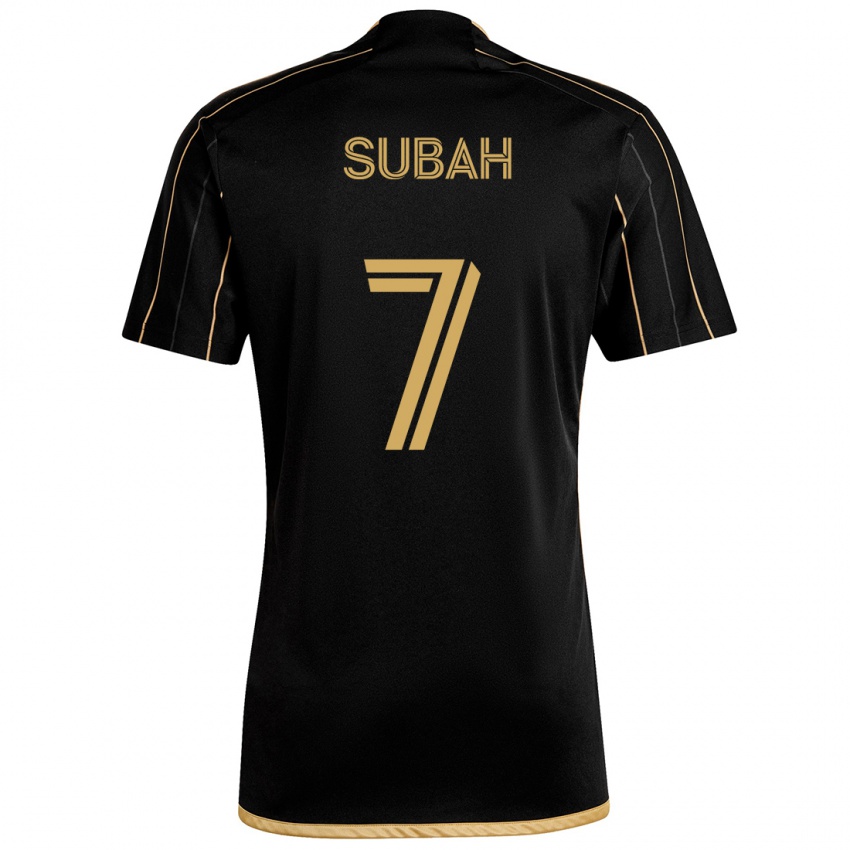 Kinderen Yekeson Subah #7 Zwart Goud Thuisshirt Thuistenue 2024/25 T-Shirt België