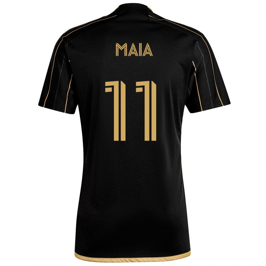 Kinderen Matheus Maia #11 Zwart Goud Thuisshirt Thuistenue 2024/25 T-Shirt België