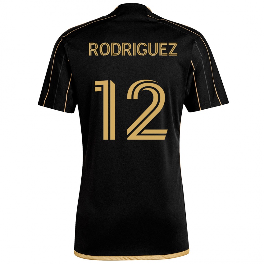 Kinderen Jeremi Rodríguez #12 Zwart Goud Thuisshirt Thuistenue 2024/25 T-Shirt België