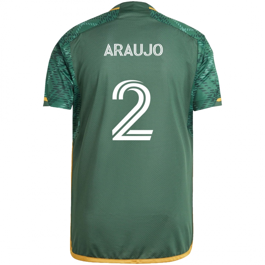 Kinderen Miguel Araujo #2 Groen Oranje Thuisshirt Thuistenue 2024/25 T-Shirt België