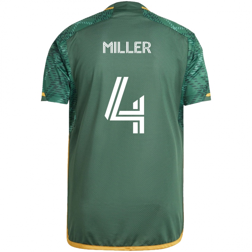 Kinderen Kamal Miller #4 Groen Oranje Thuisshirt Thuistenue 2024/25 T-Shirt België